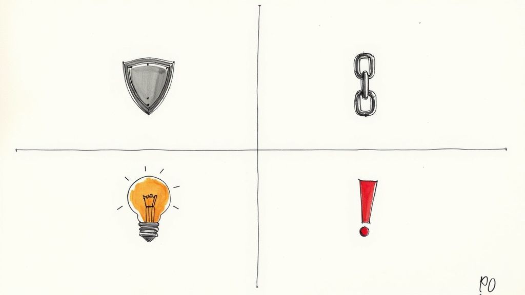 A person connecting dots on a whiteboard, symbolizing the process of forming insights from data.