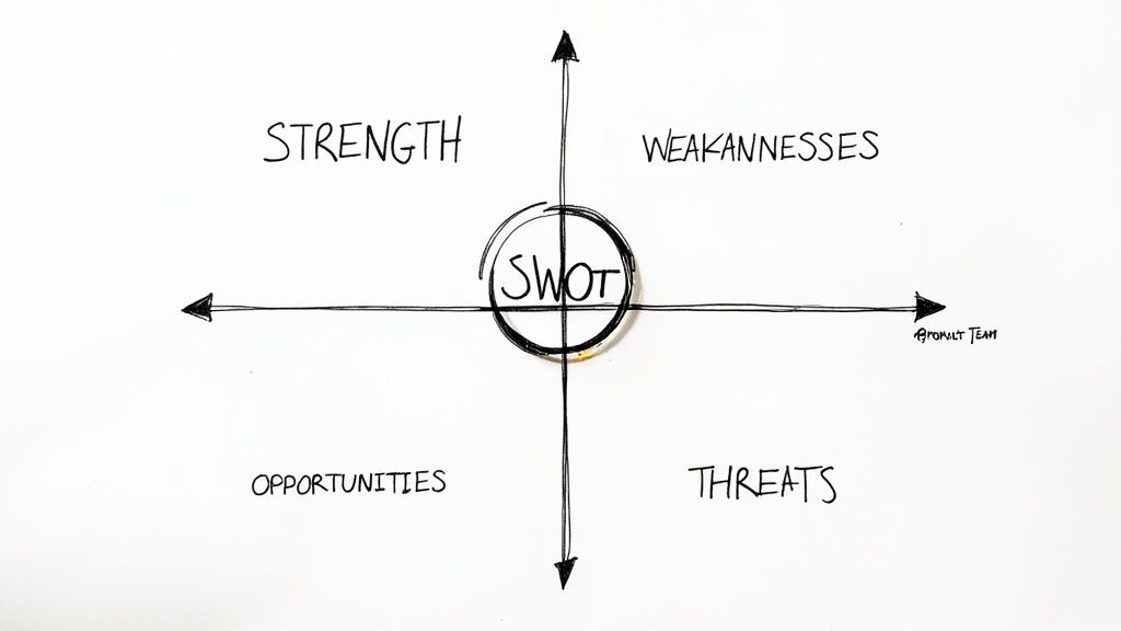 A person looking into a mirror, symbolizing self-assessment in business