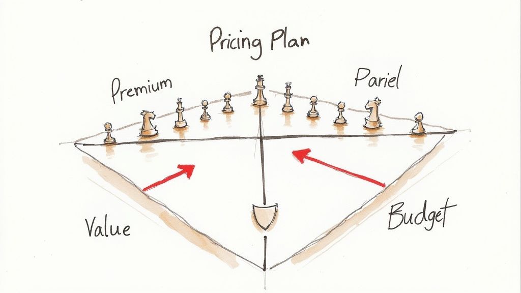 A person at a crossroads, choosing a strategic path