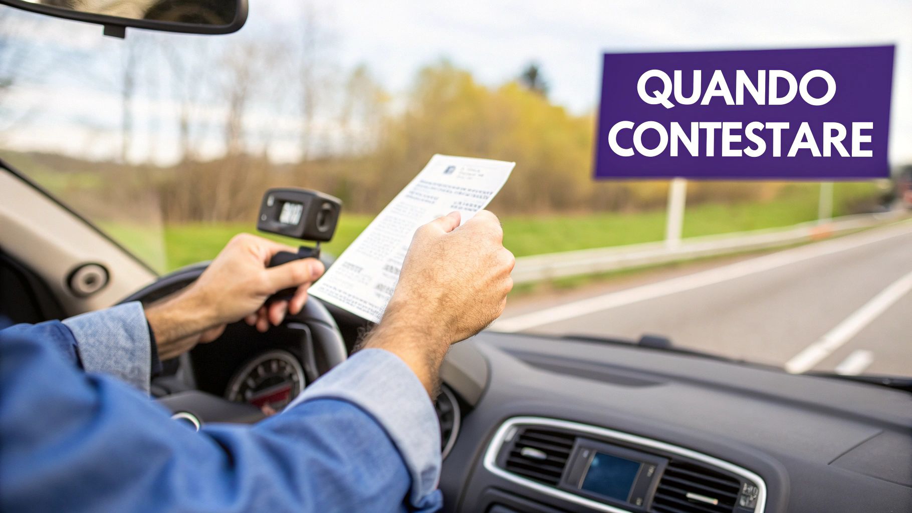 Autovelox posizionato sul ciglio di una strada trafficata