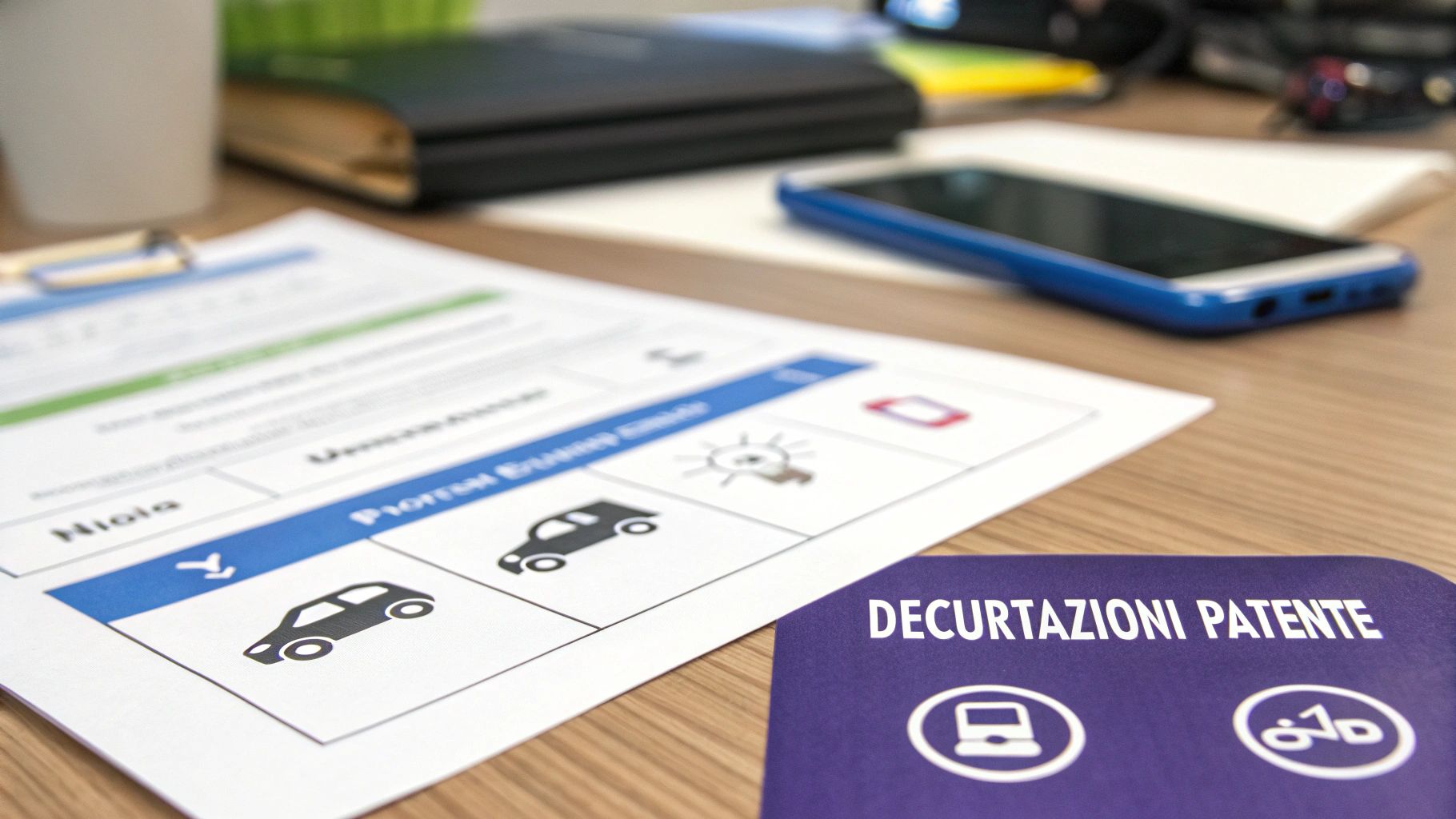 Un guidatore esperto tiene saldamente il volante, simboleggiando la comprensione delle regole del Codice della Strada.