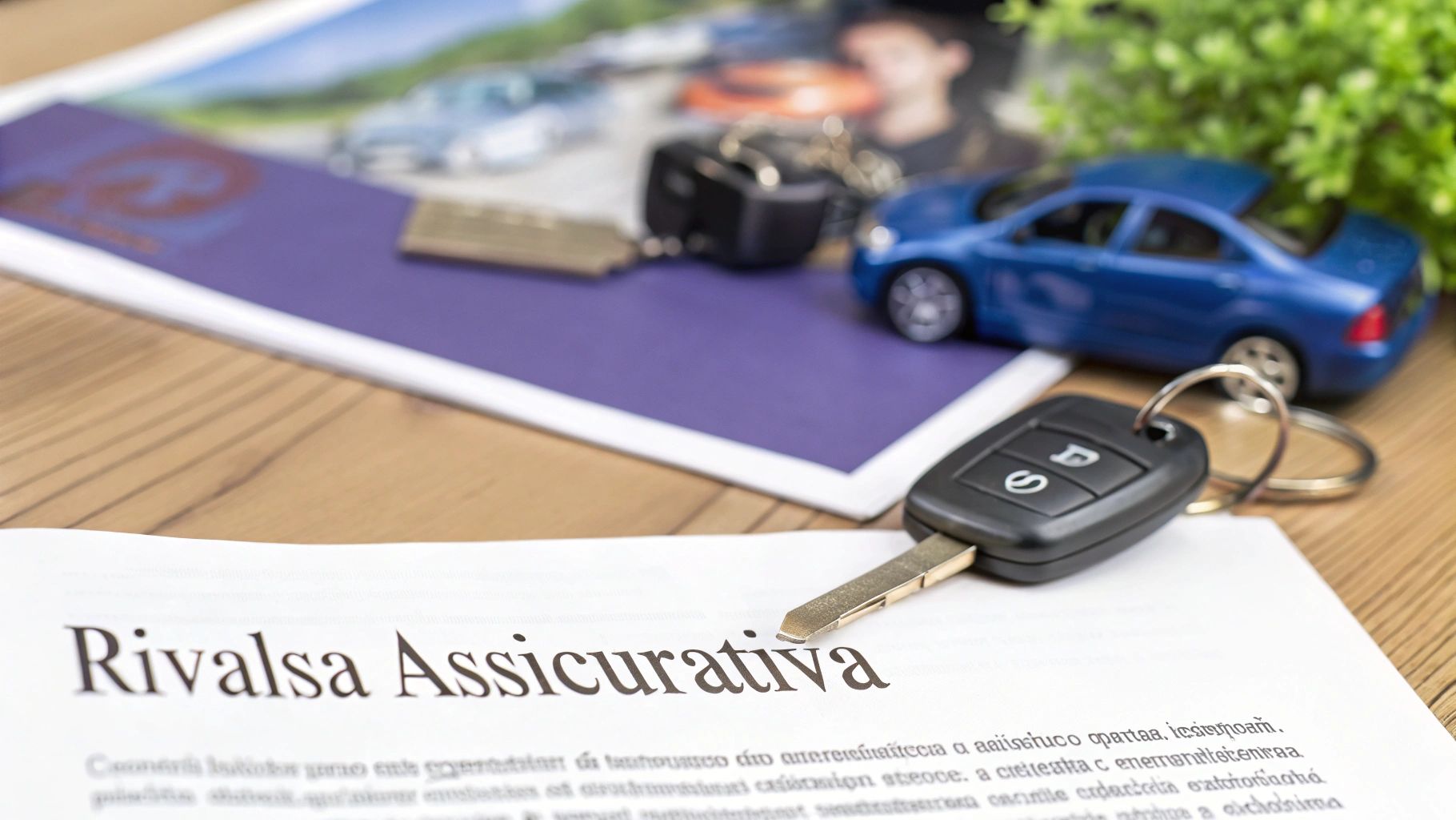 Un'auto incidentata sul ciglio della strada, a simboleggiare i rischi assicurativi