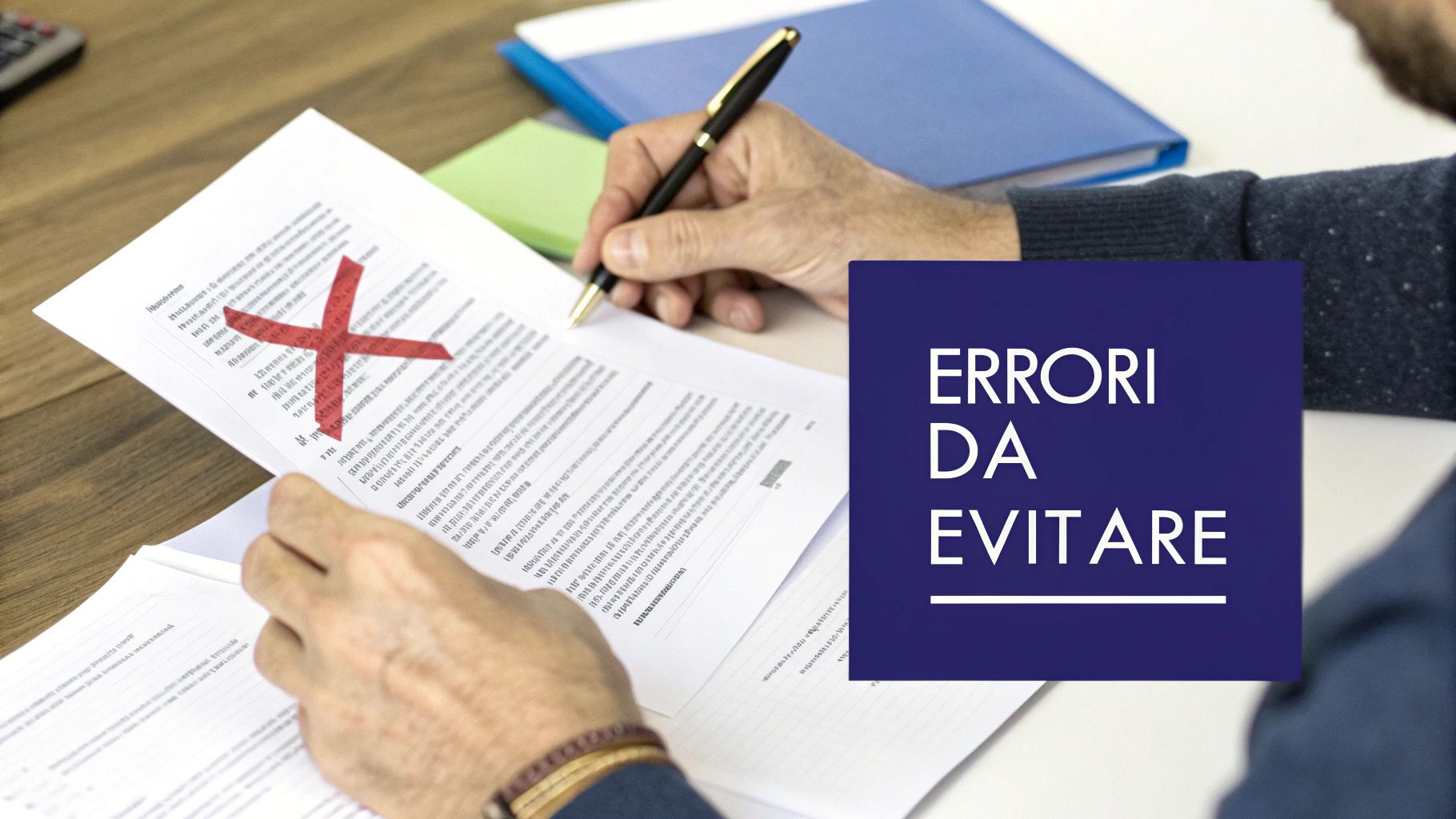 Una mano che strappa un foglio che simboleggia un errore in un ricorso.