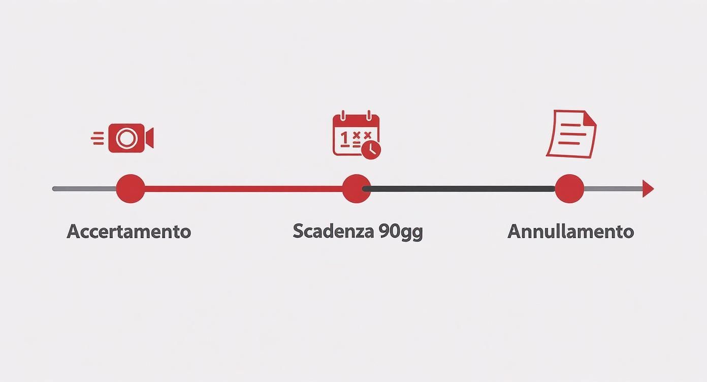 Infographic about multa notificata dopo 90 giorni