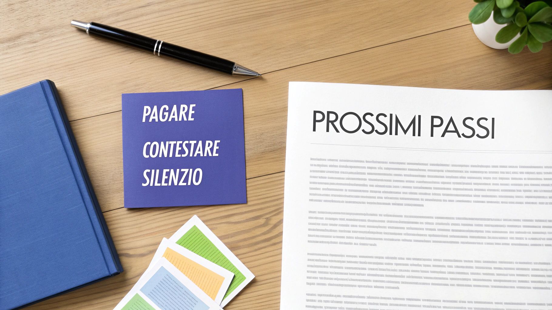 Una persona analizza un documento legale con una lente d'ingrandimento