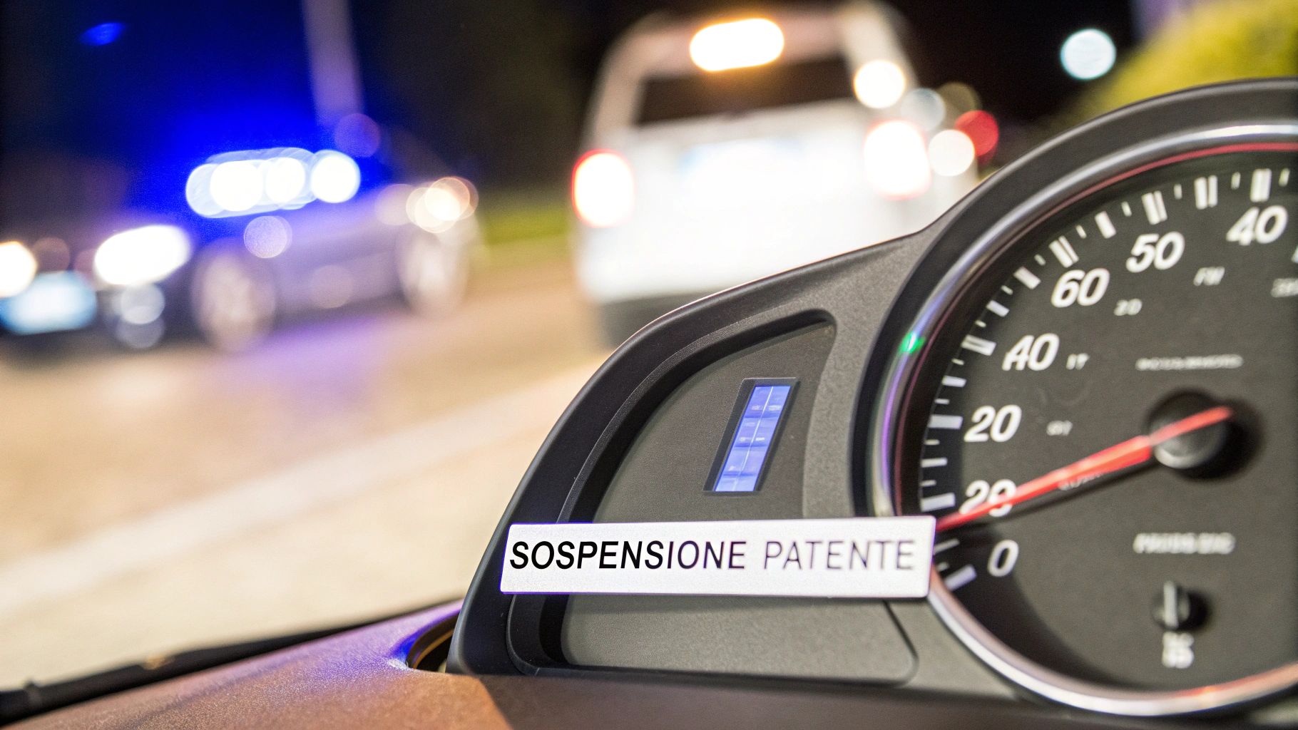 Un agente di polizia che controlla la velocità con un autovelox.