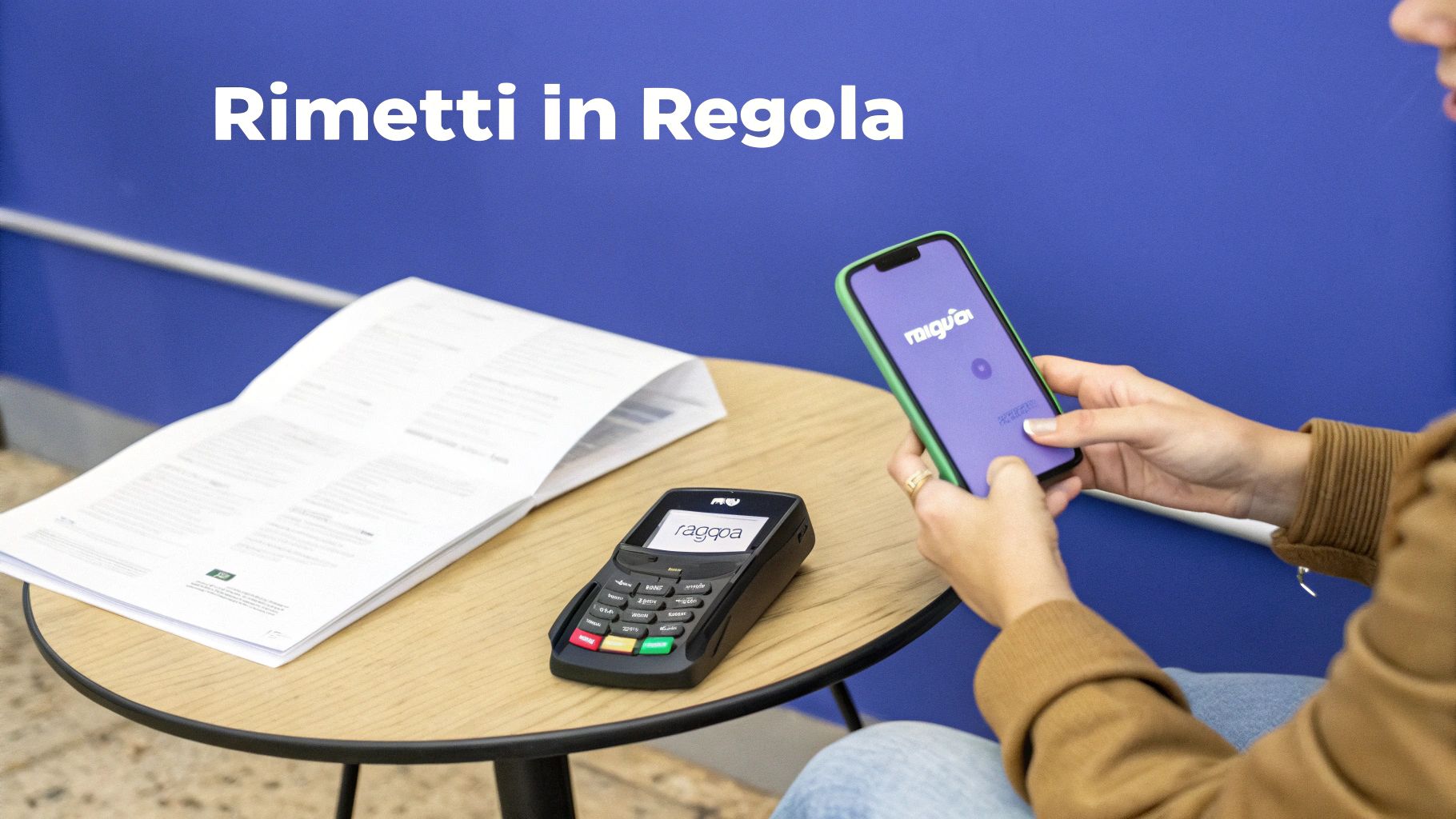 Una calcolatrice e delle monete accanto a documenti relativi al bollo auto, a simboleggiare la pianificazione dei pagamenti.