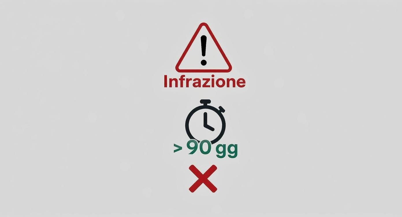 Infographic about prescrizione multa 90 giorni