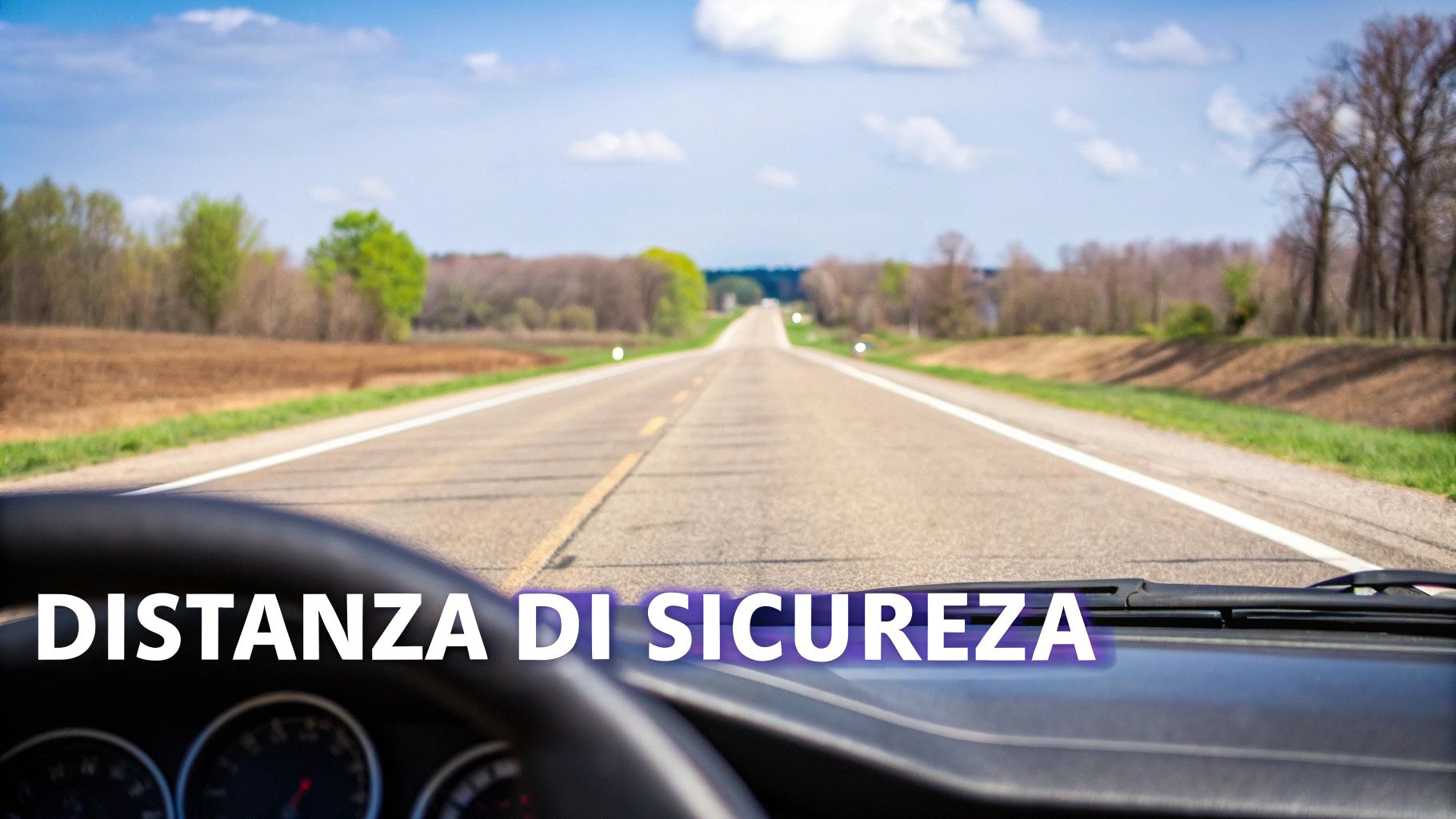 Due auto su un'autostrada mantengono una corretta distanza di sicurezza in una giornata di sole