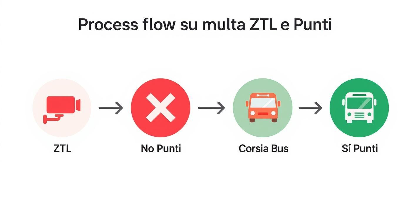 Infographic about zona traffico limitato punti patente