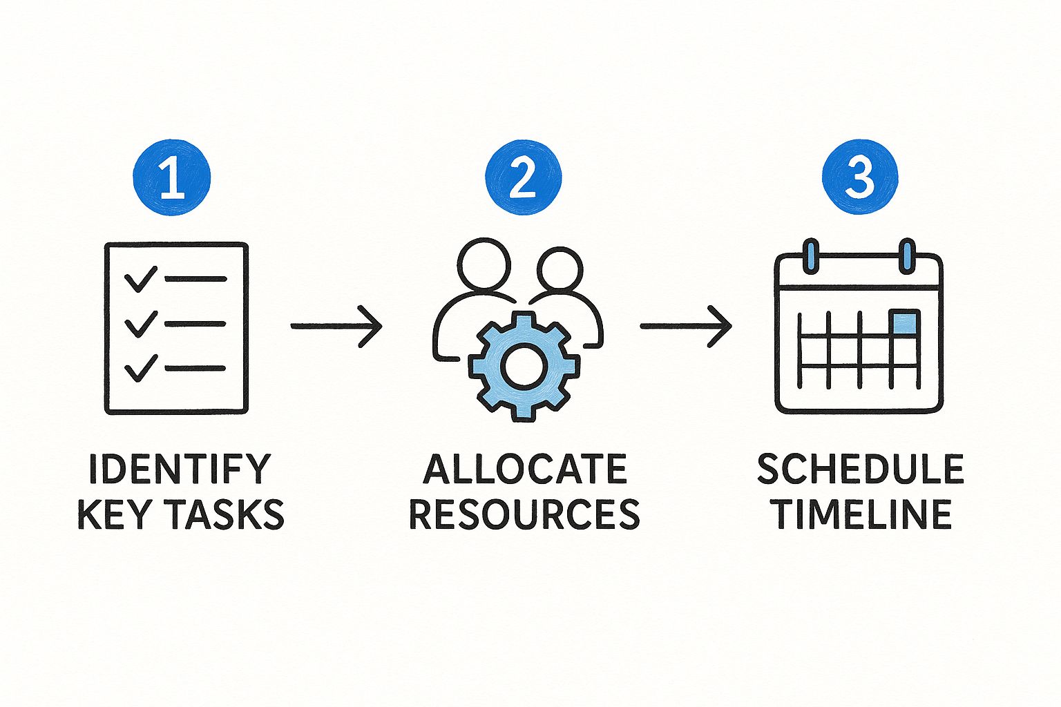 Infographic about change management process steps