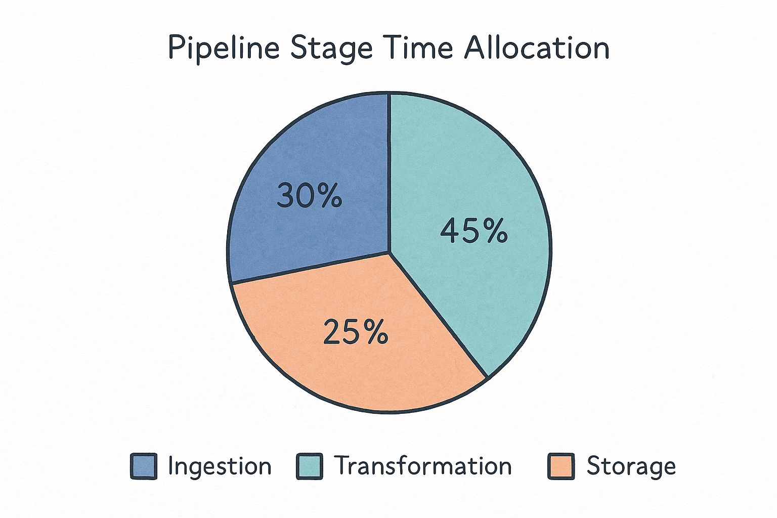 Gráfico de distribuição do tempo de engenharia por etapa do pipeline