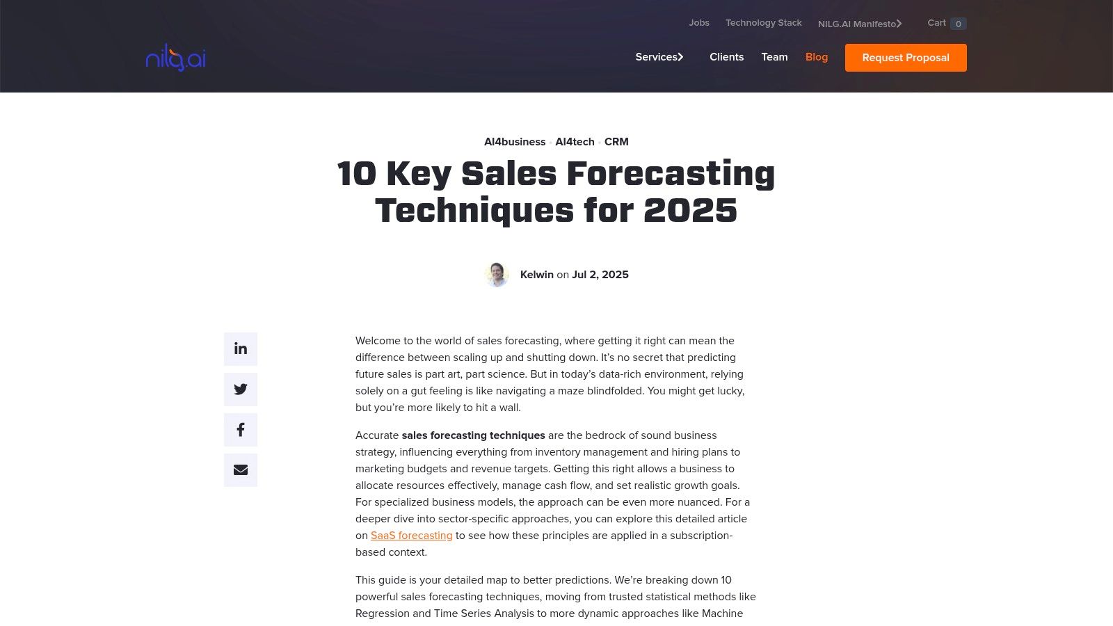 10 Key Sales Forecasting Techniques for 2025