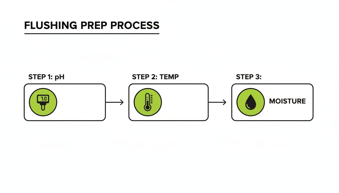 Infographic about how to flush cannabis plants
