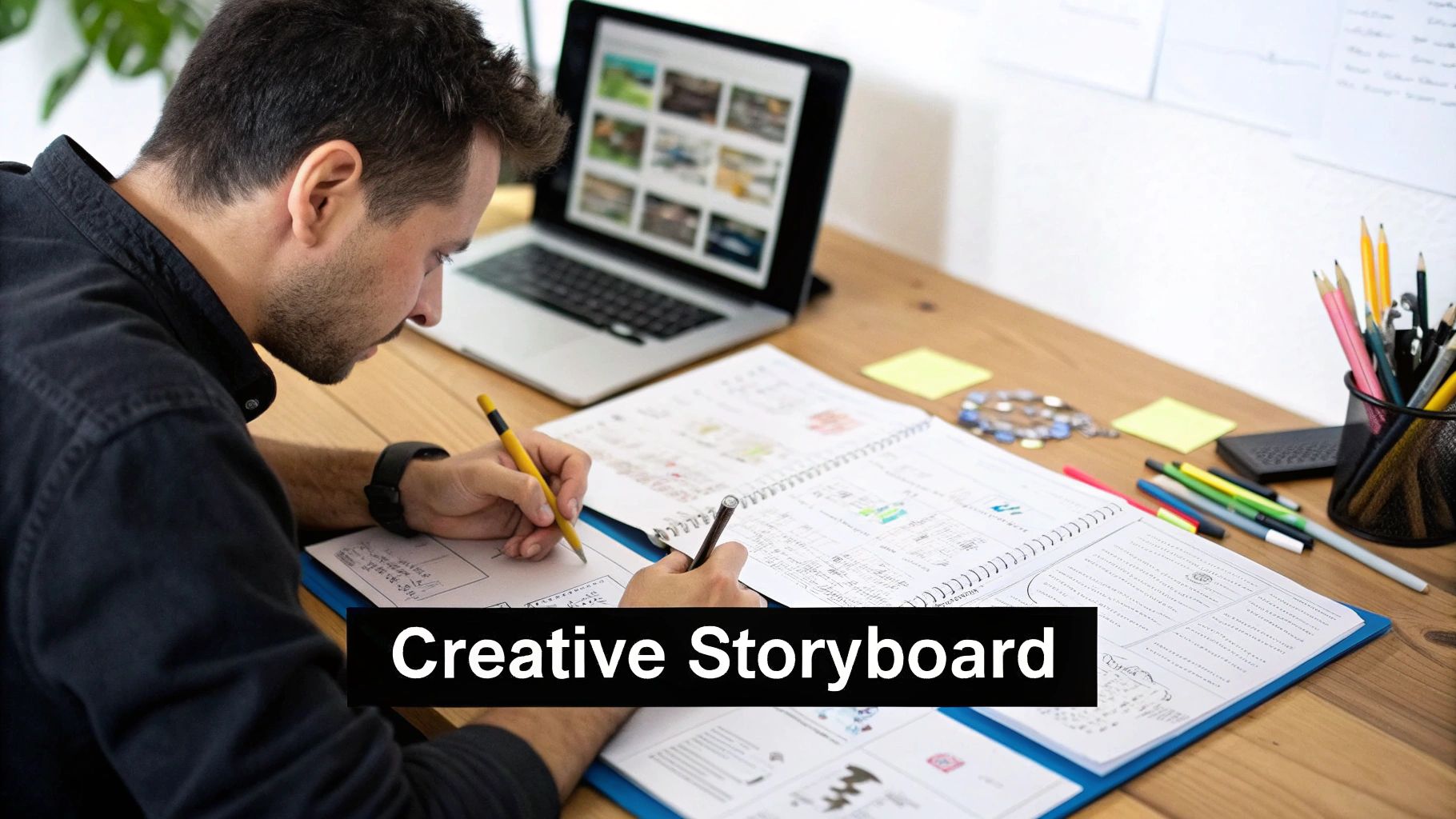 Image of a person working on a laptop with graphs and charts