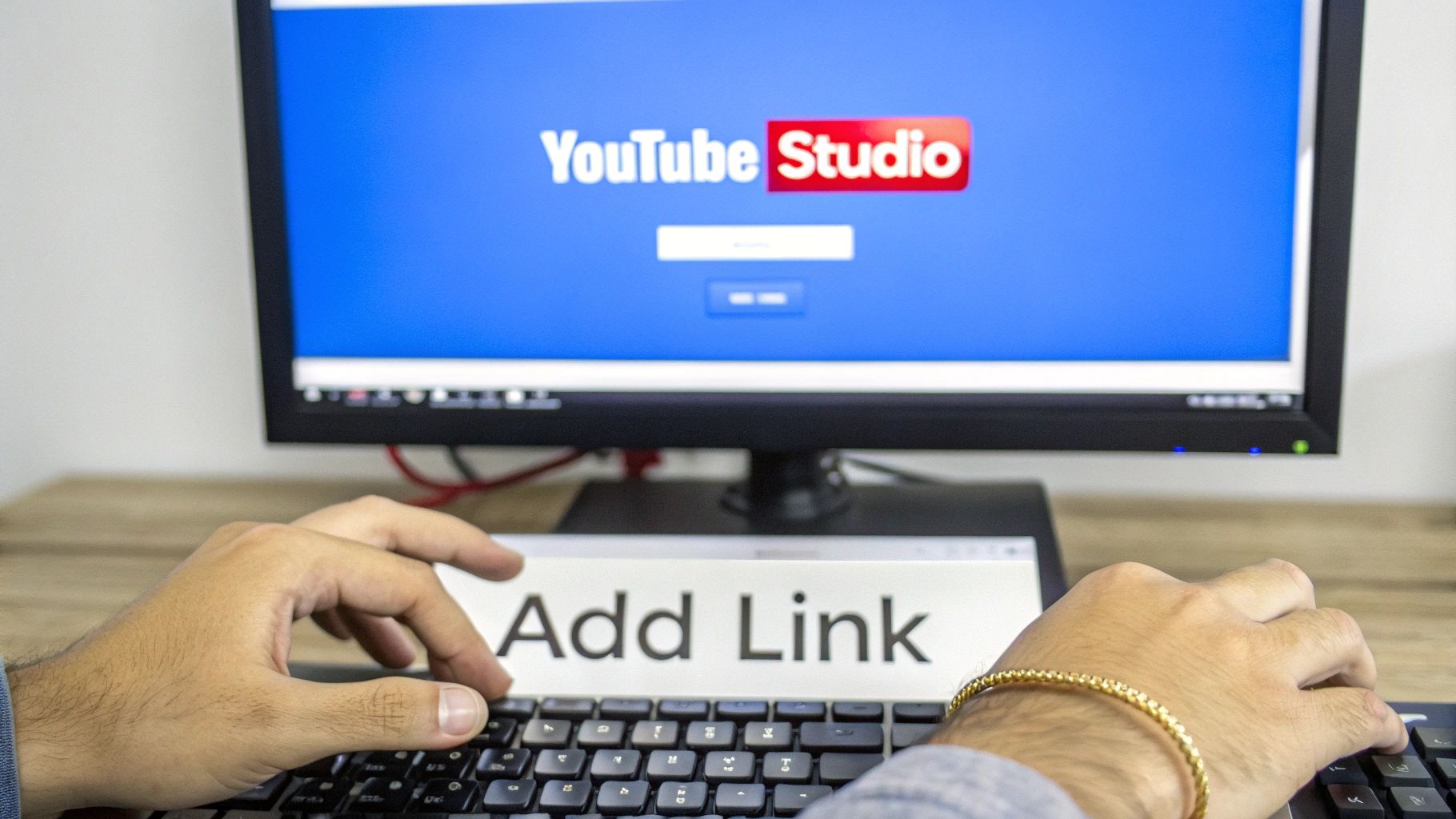 Screenshot of the YouTube end screen editor showing elements like a subscribe button and video placeholder.