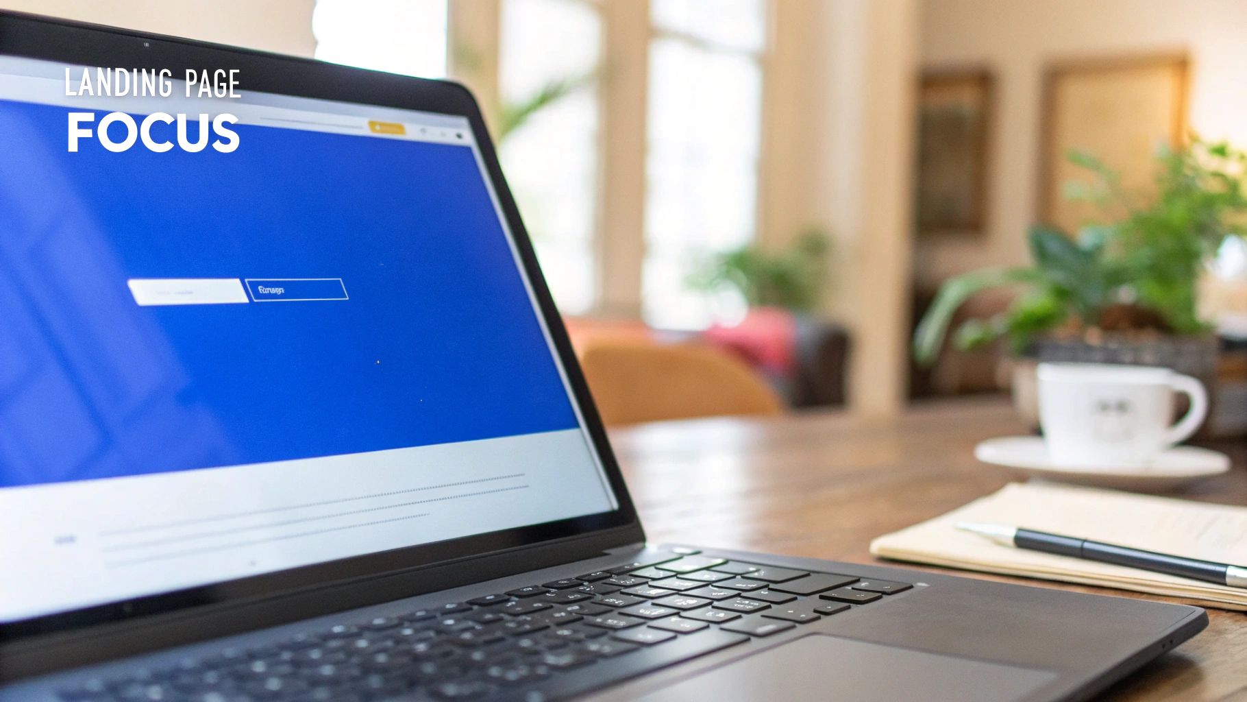 A visual representation of landing page optimization elements, including a strong headline, compelling copy, a clear call-to-action button, and social proof.