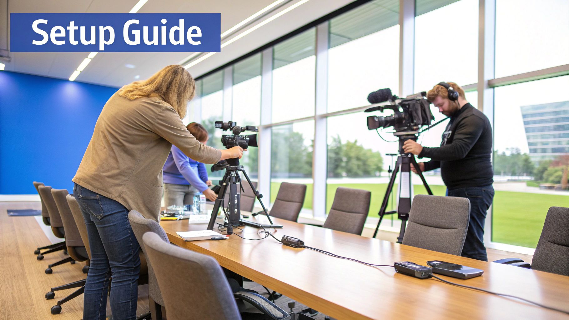 A person comparing features on a tablet with a laptop in the background, symbolizing platform selection.