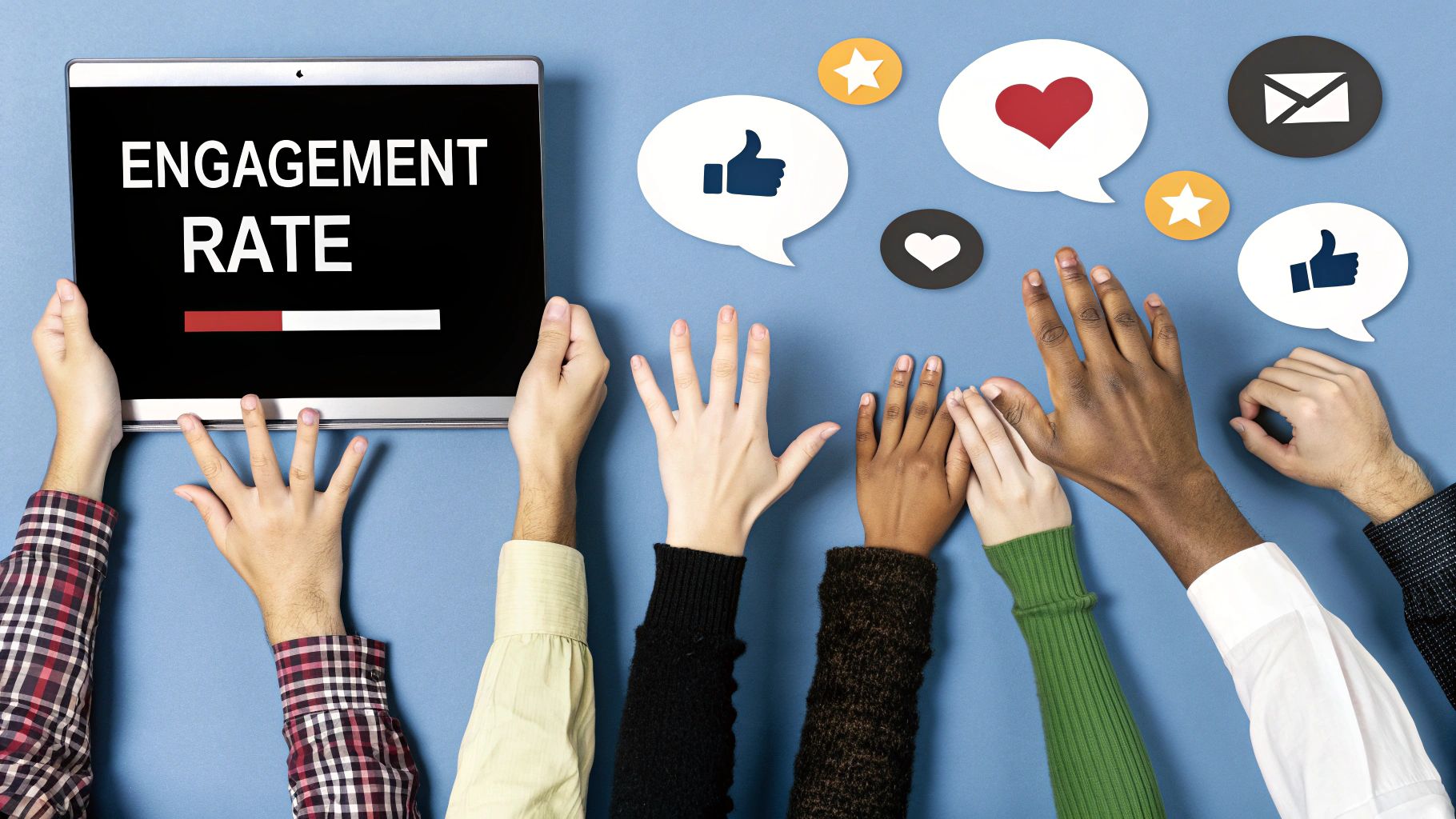 People interacting with a video on different devices