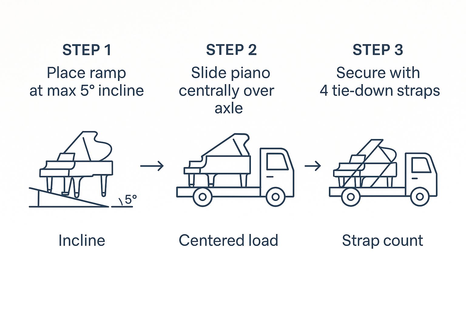 Infographic about how to transport a piano