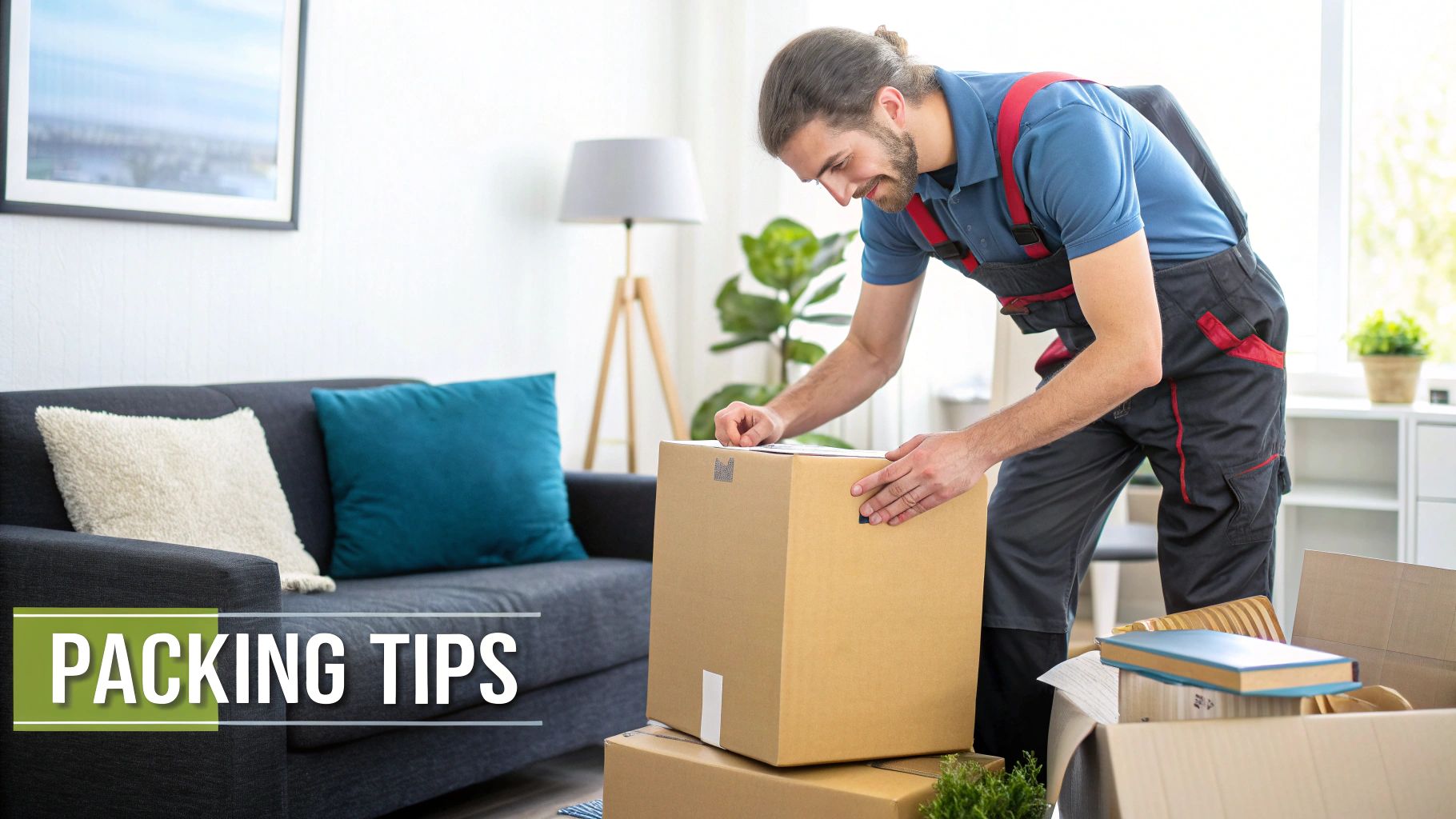 A person filling out customs declaration forms for an international move