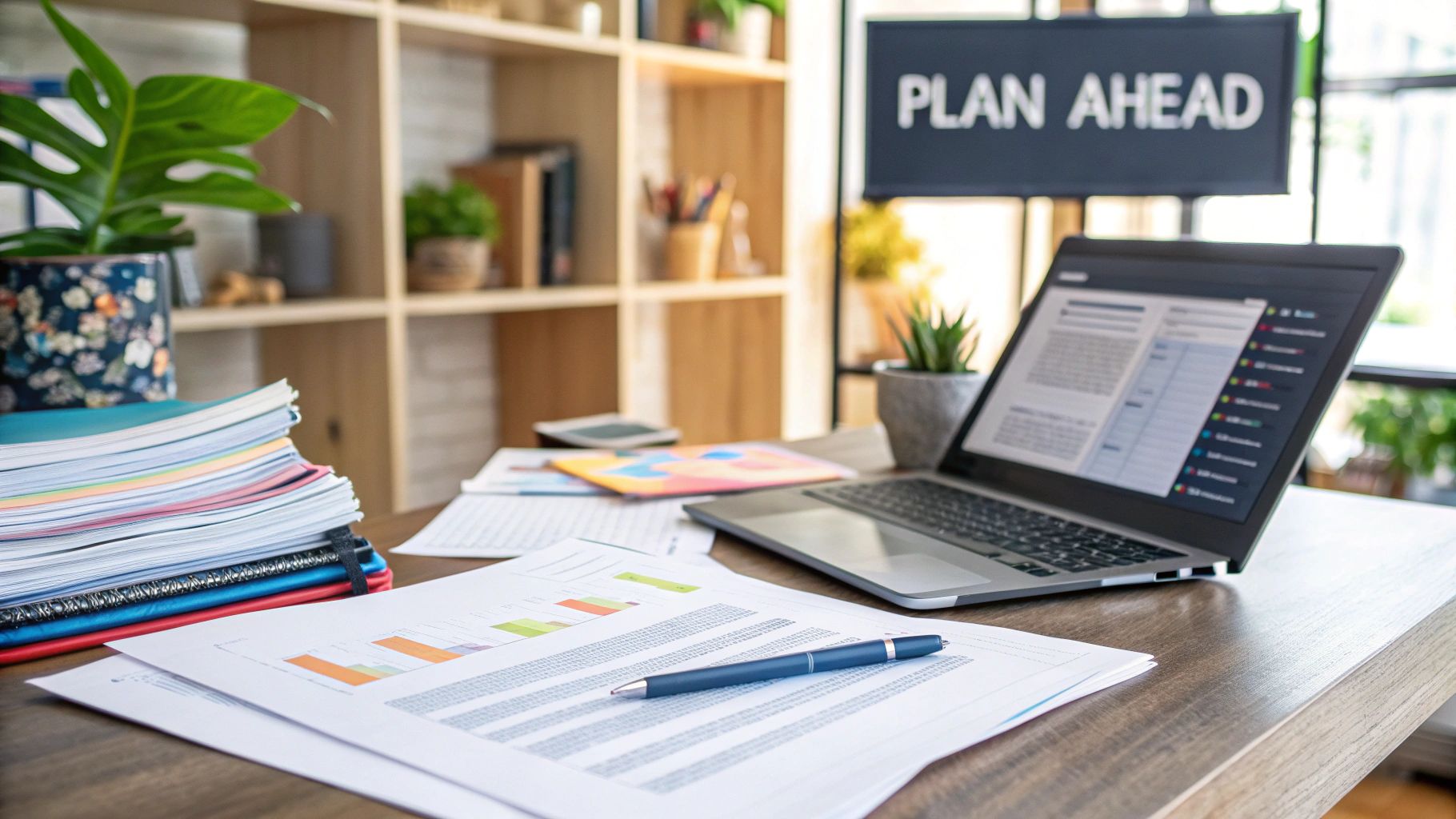 Vibrant Spanish coastal town with colourful buildings and a sunny sky