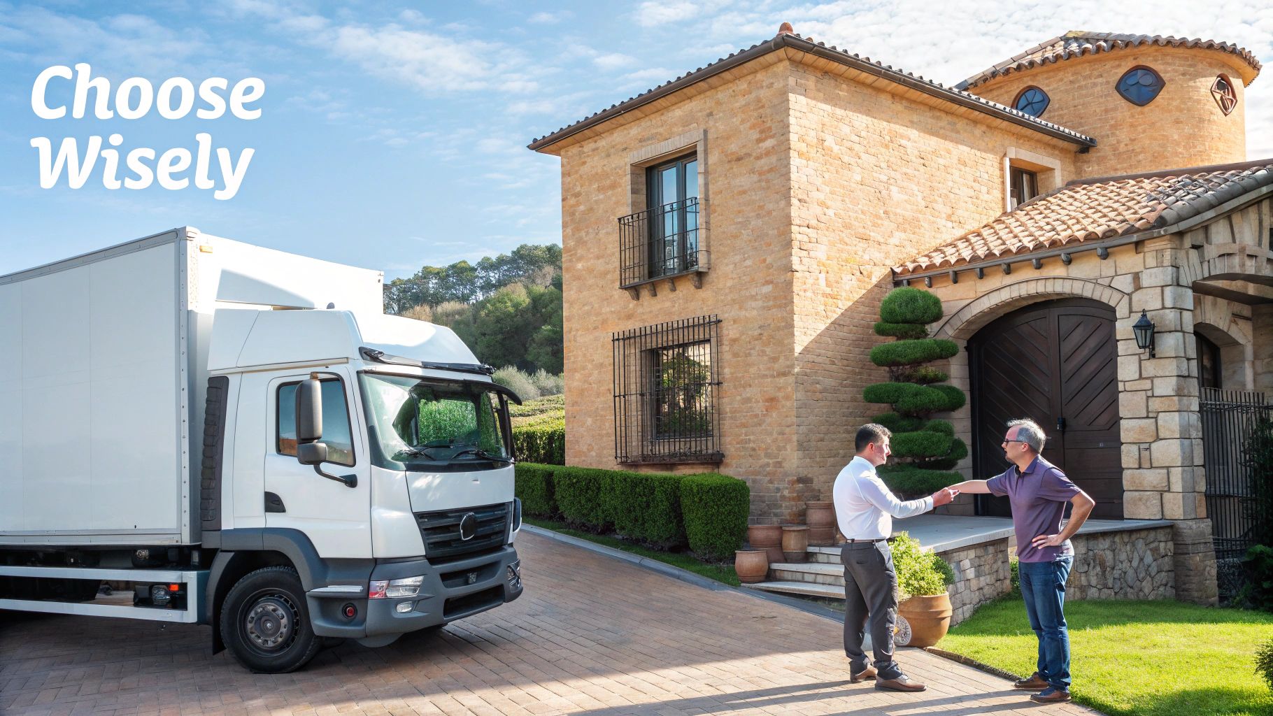 A professional removal worker carefully wrapping a piece of furniture in a living room