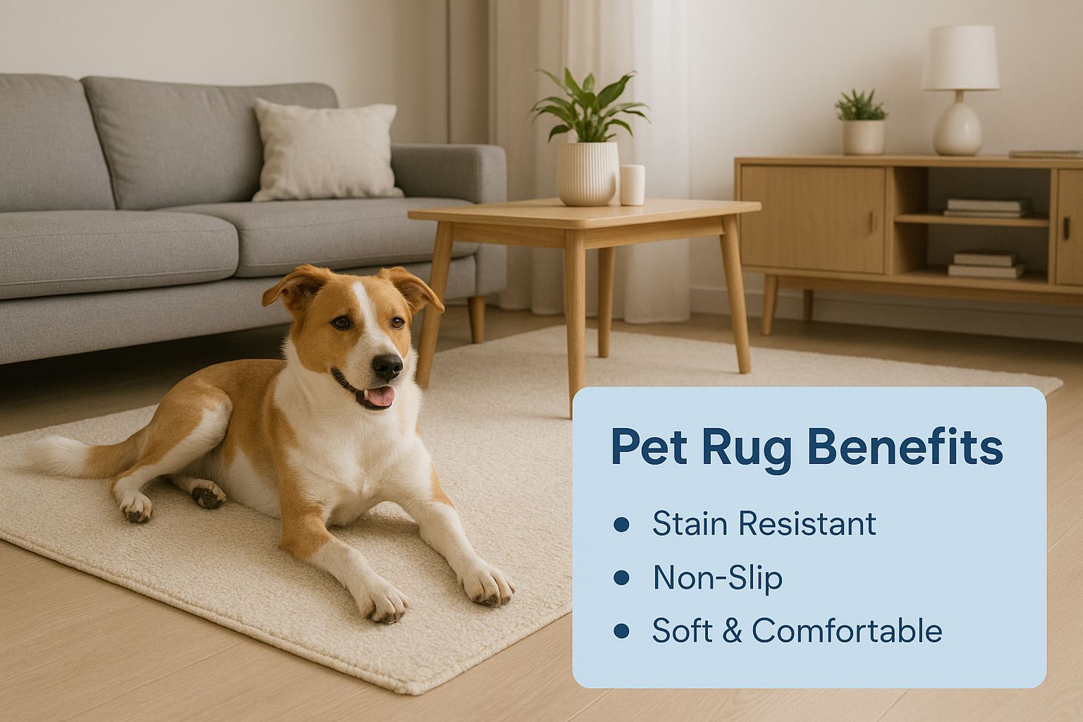 Infographic about pet friendly rugs