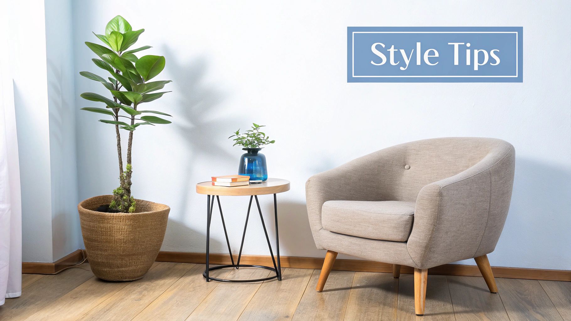 A person's hands smoothly tucking a grey slipcover into the crevices of a round sofa chair.