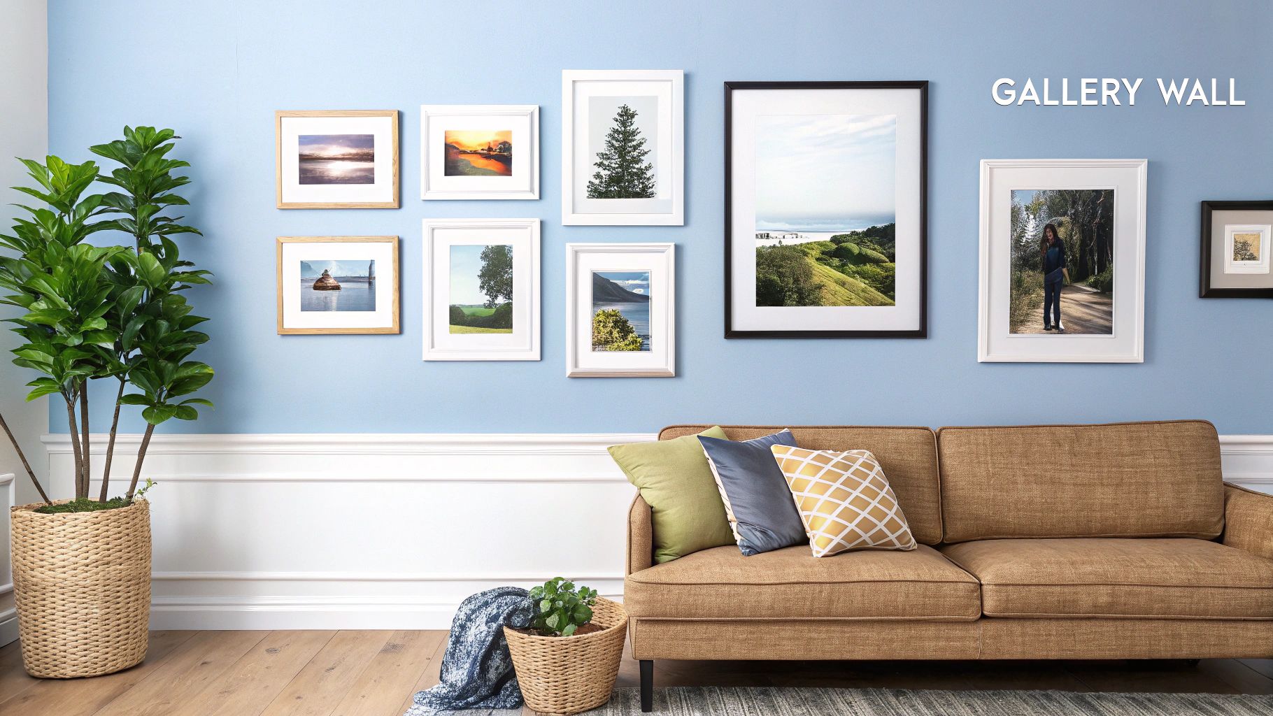 DIY Gallery Wall with Printed Photos and Art