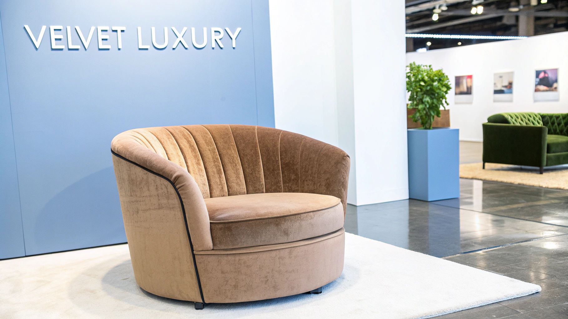 A close-up of different fabric swatches in various colours and textures laid out for selection.