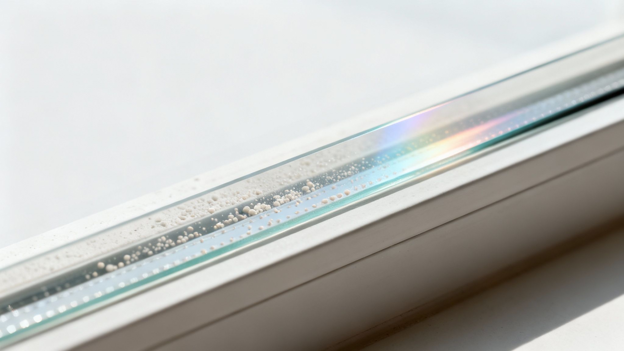 A microscopic view showing the layered technology of UV blocking window film.