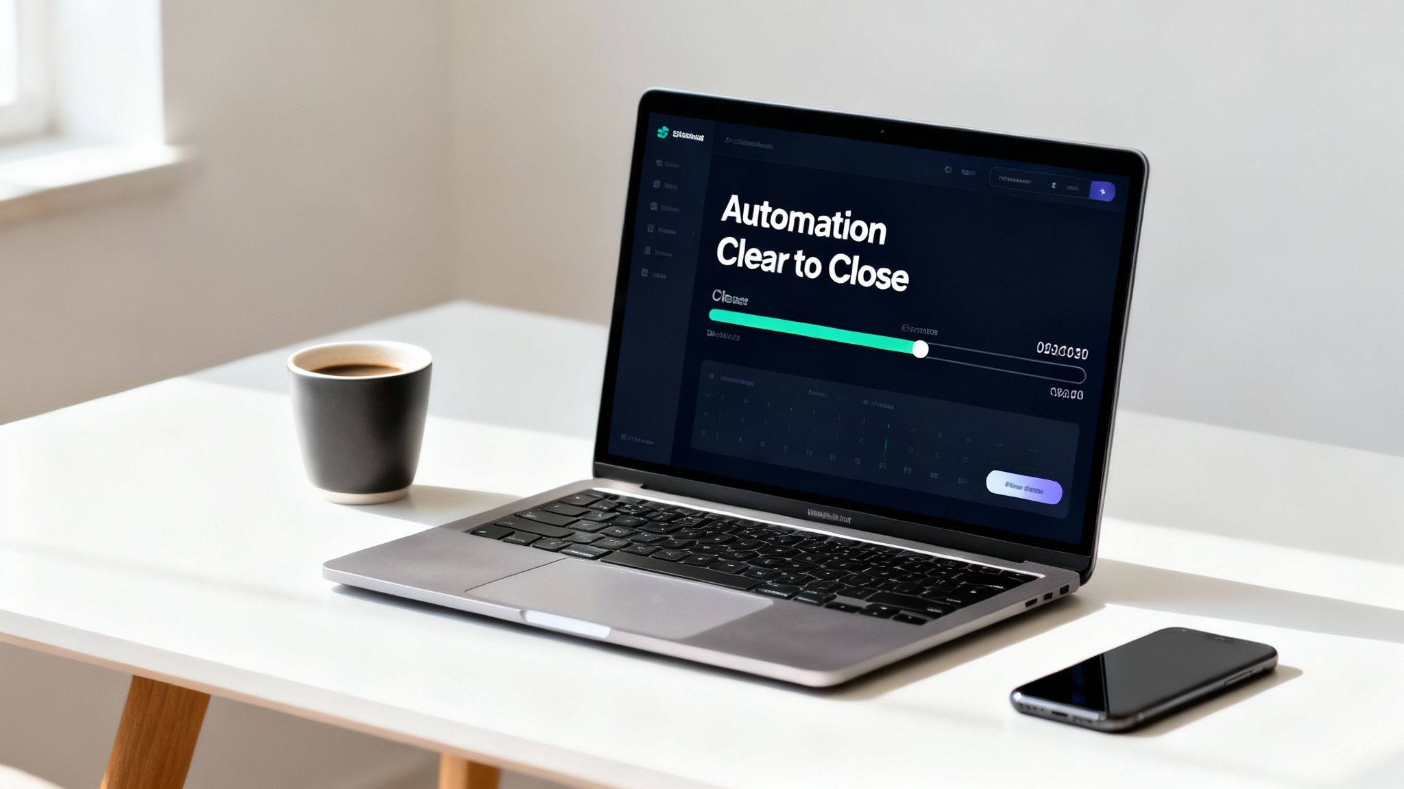 A professional working on a laptop with data visualizations on the screen