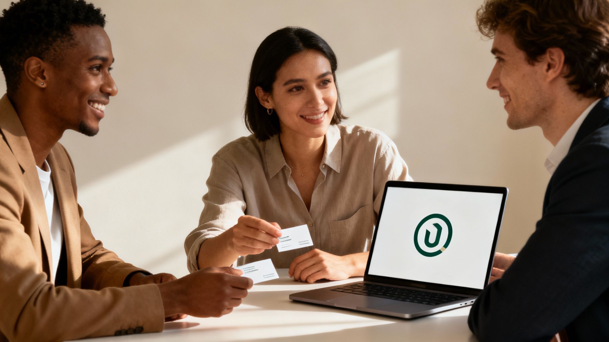 A diverse team of professionals collaborating in a modern office space, representing a title company team.