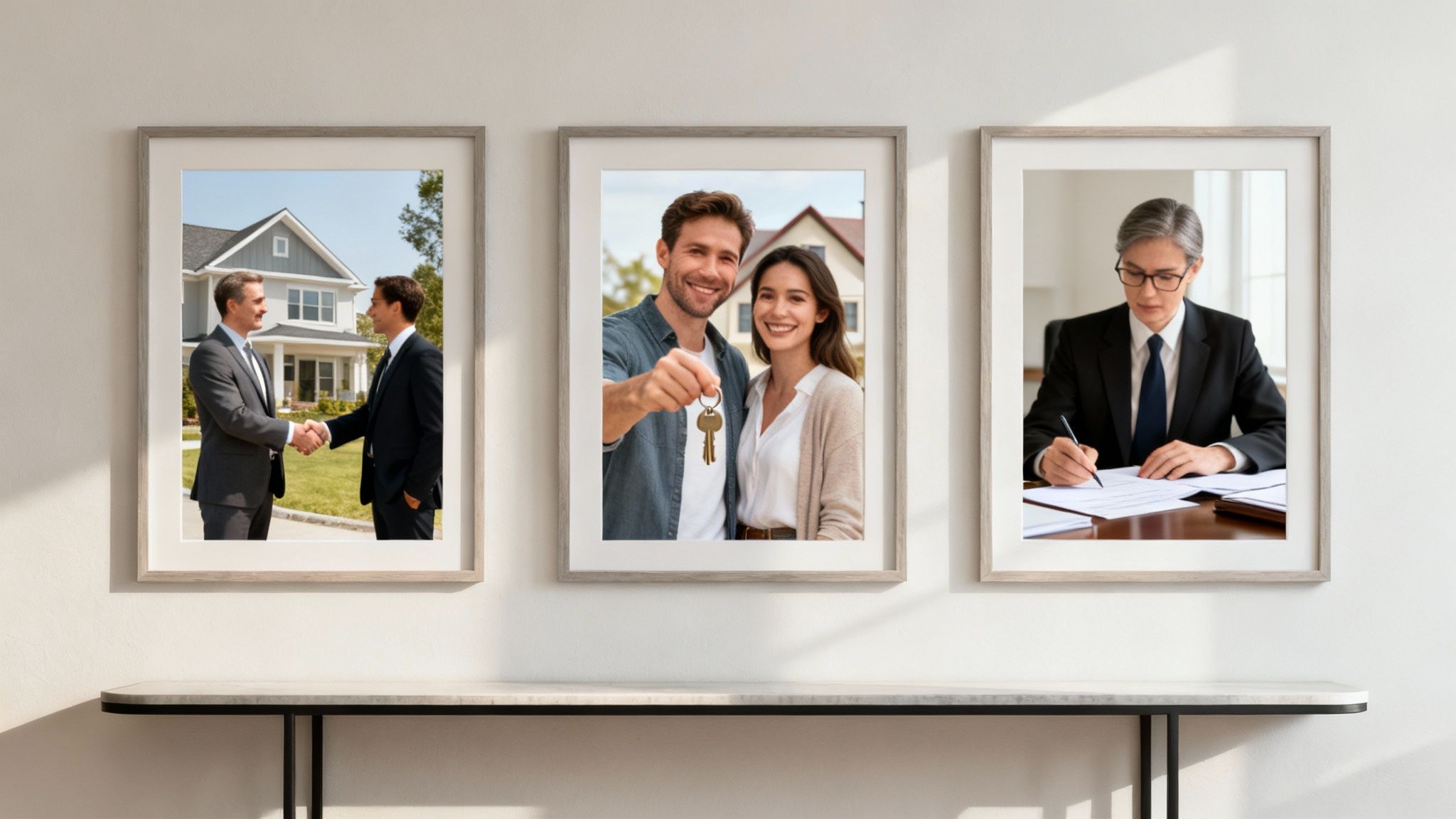 A family looking happily at their new home, symbolizing the positive outcomes of correct vesting choices.