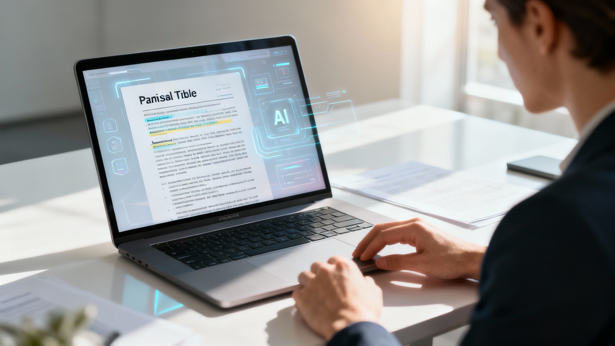 A person working with advanced AI technology on a computer.