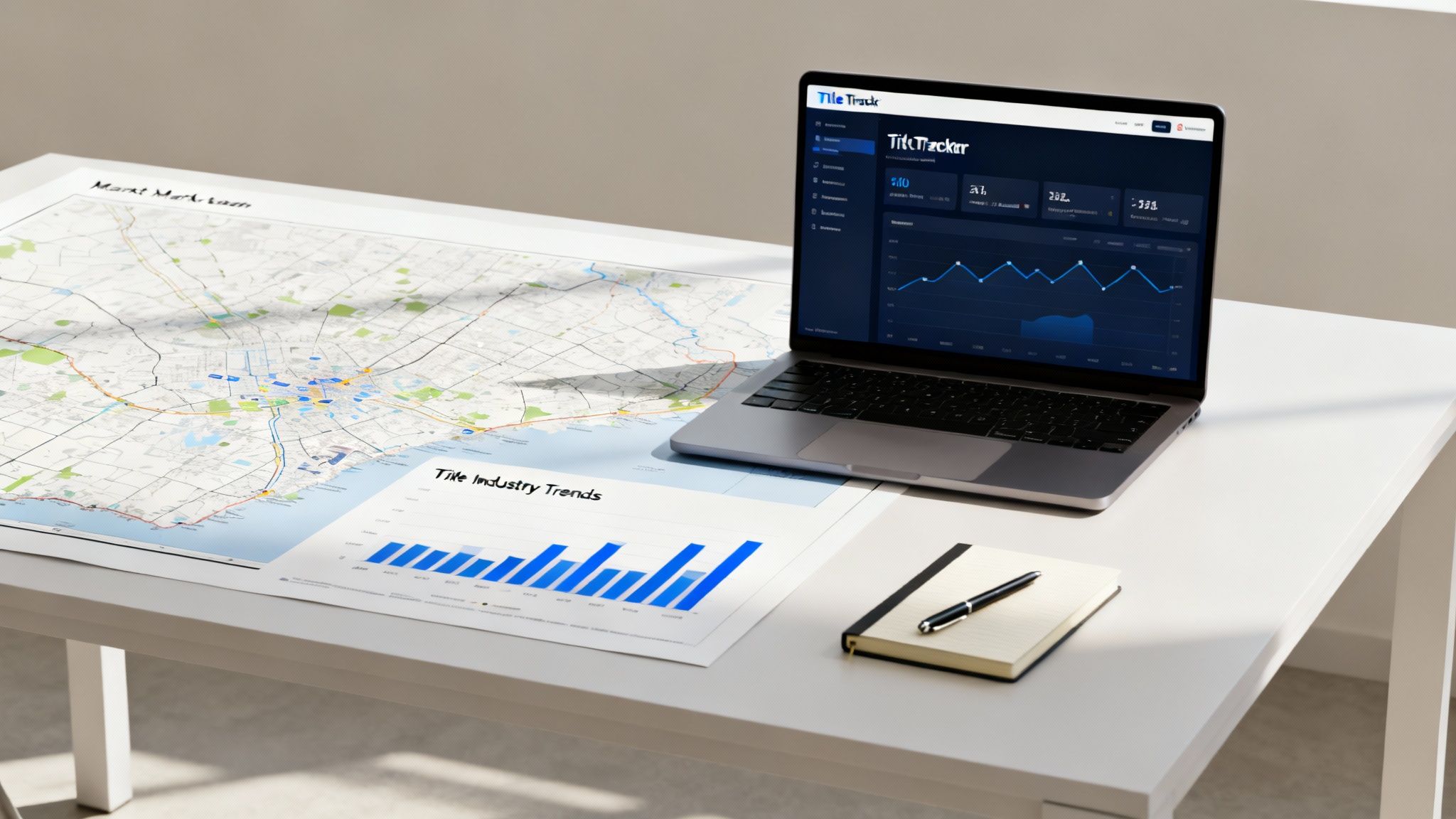 A professional business meeting with people reviewing documents on a large wooden table.
