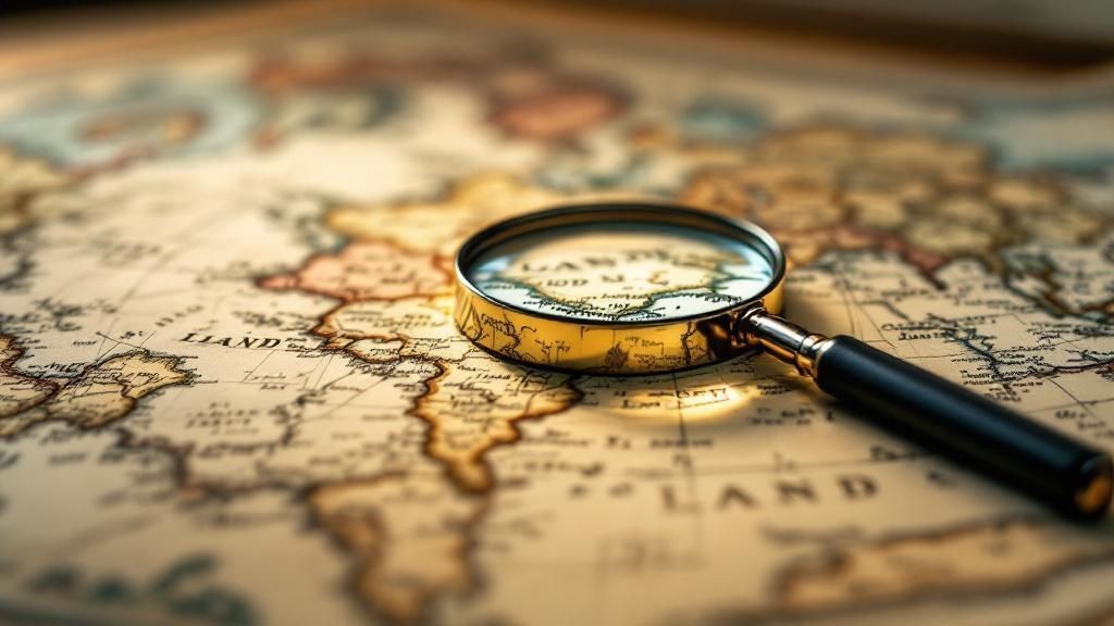 A modern office setting with professionals using advanced software on large screens to analyze property data.