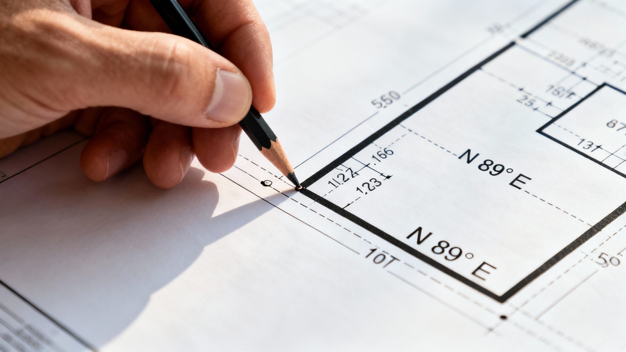 A detailed plat map showing various property lots, streets, and technical annotations.