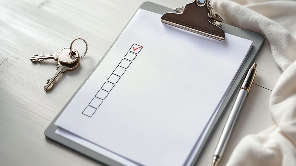 A person using a laptop to review property title documents, symbolizing modern issue resolution.