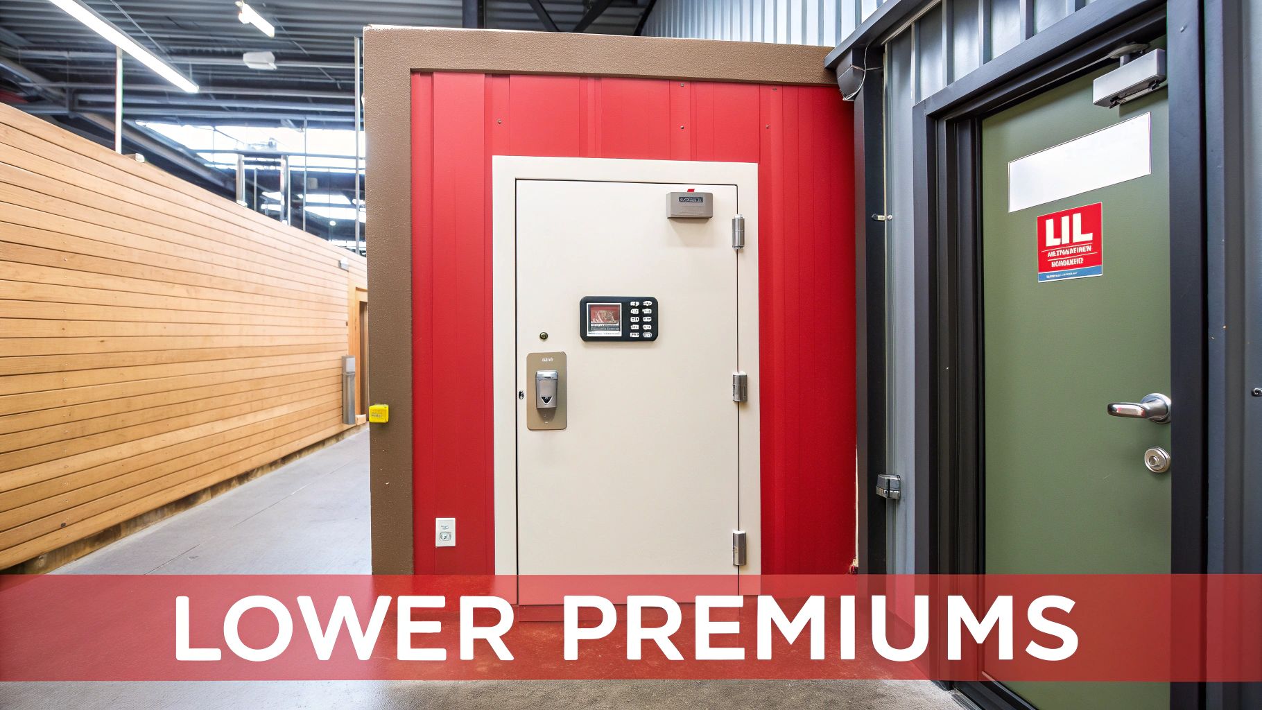 A high-security UL-rated safe being opened by a jeweler in a clean, well-lit storeroom.