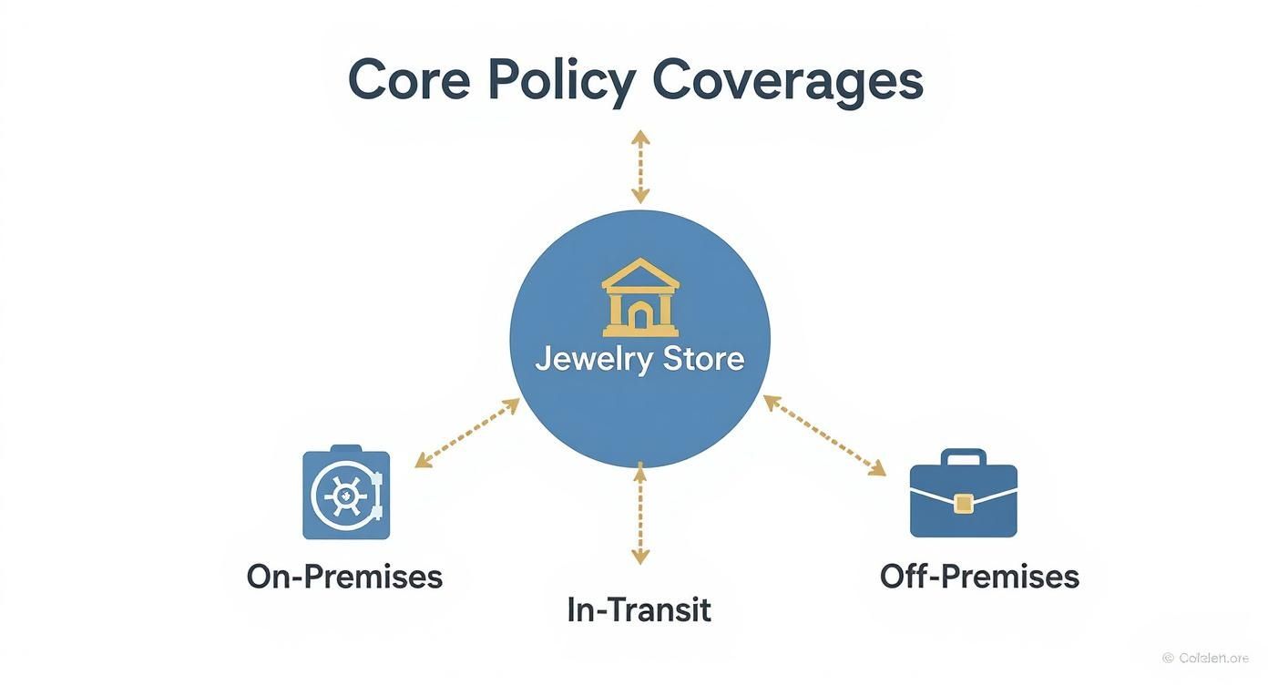 Infographic about what is jewelers block insurance