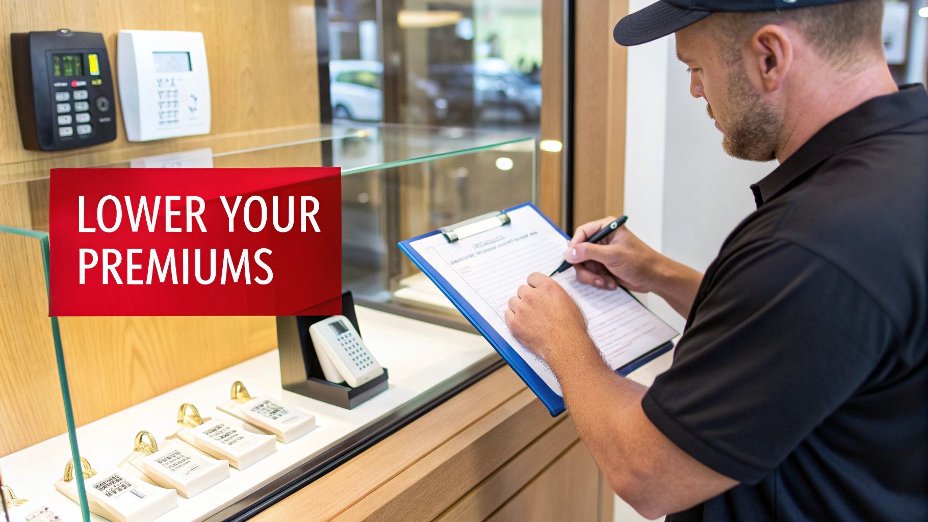 A person adjusting a high-security lock on a jewelry store safe.