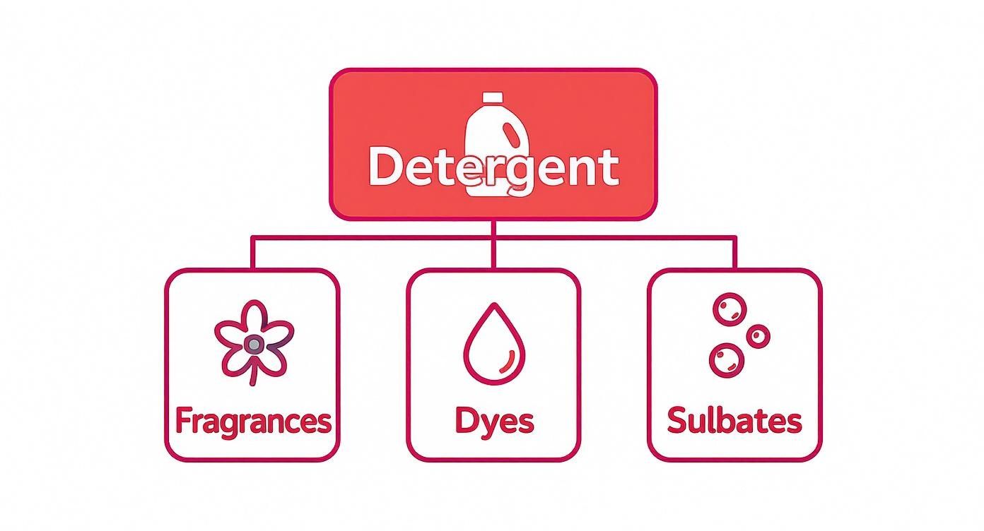 Infographic about best laundry detergent for sensitive skin