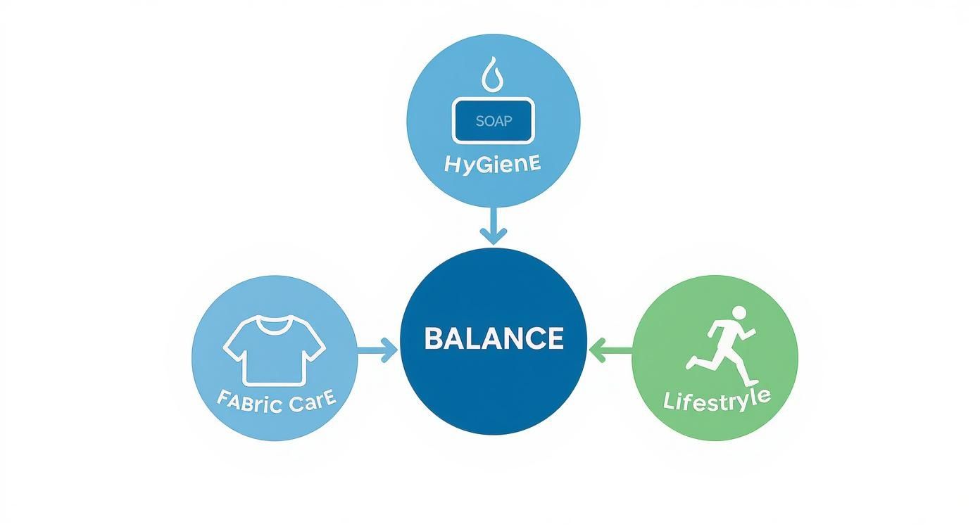 Infographic about how often should you wash clothes