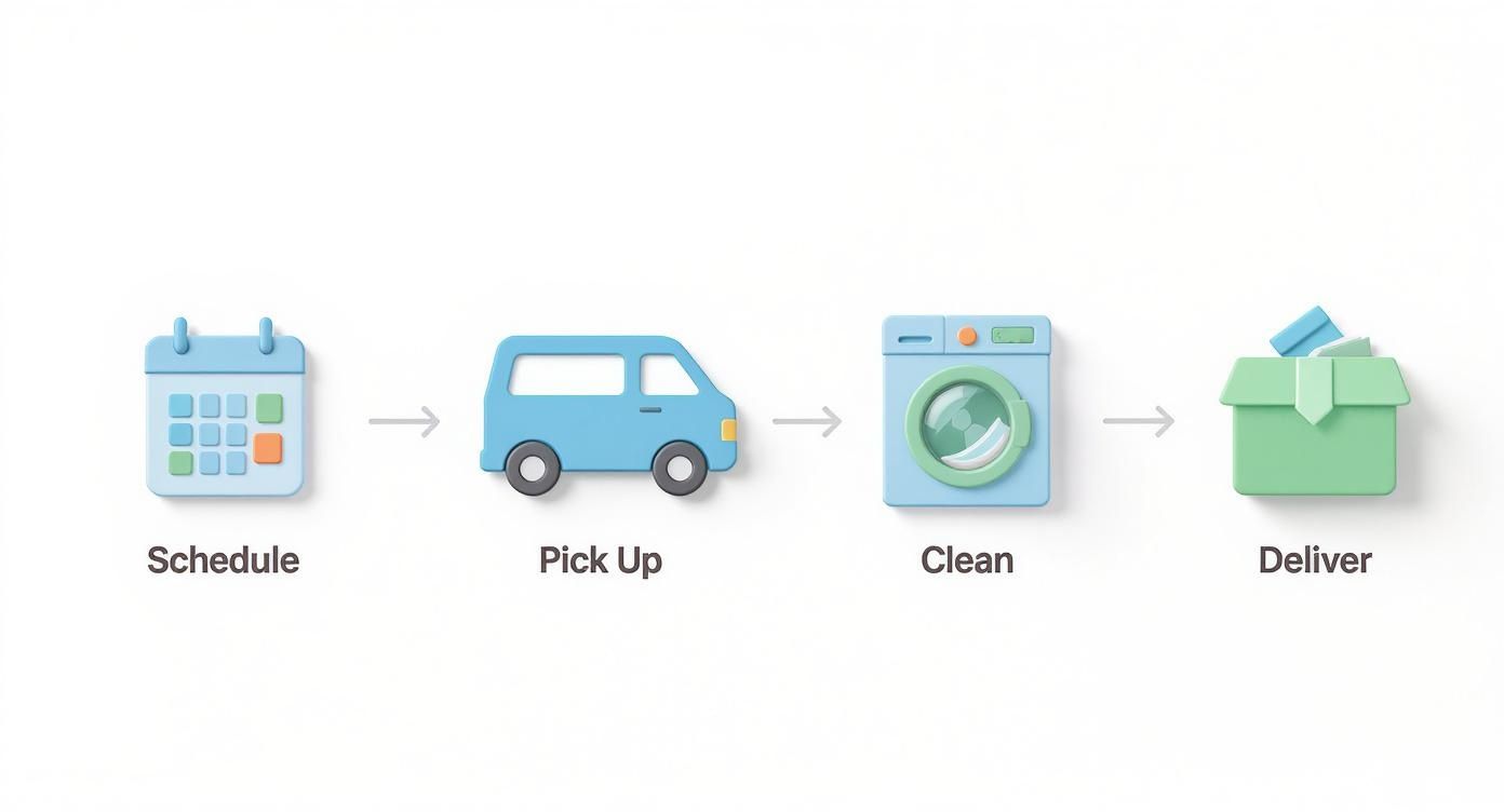 Infographic about dry cleaner pick up service