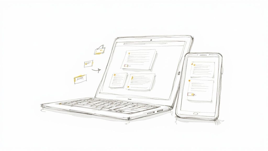 A person adding colorful sticky note tags to a recipe book to organize recipes