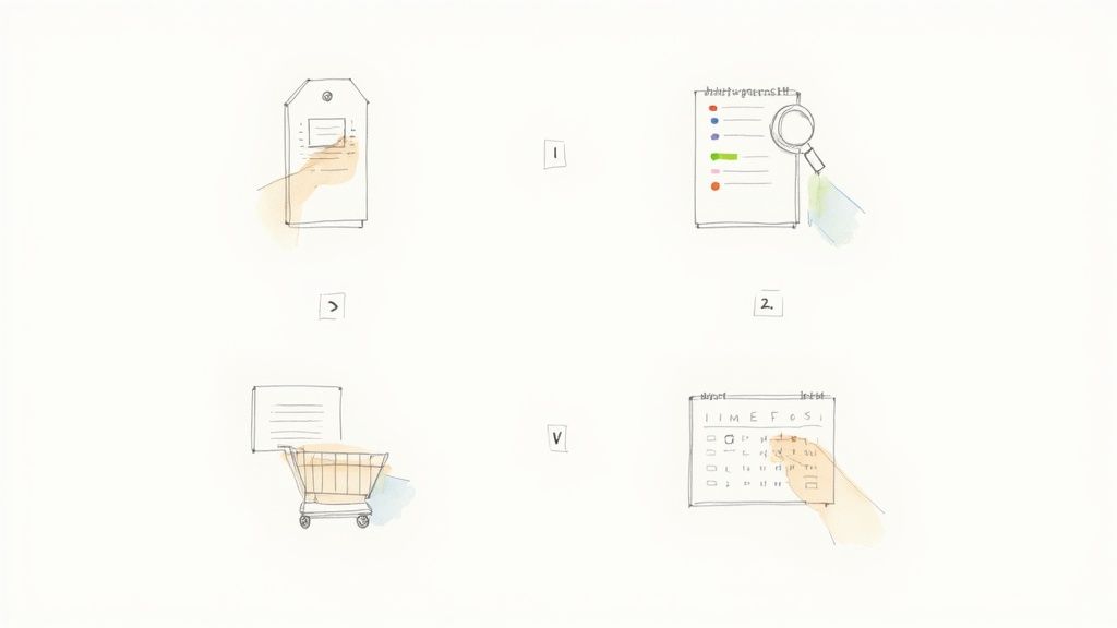 A digital recipe card on a tablet next to a bowl of fresh ingredients, showcasing a clean, organized layout.