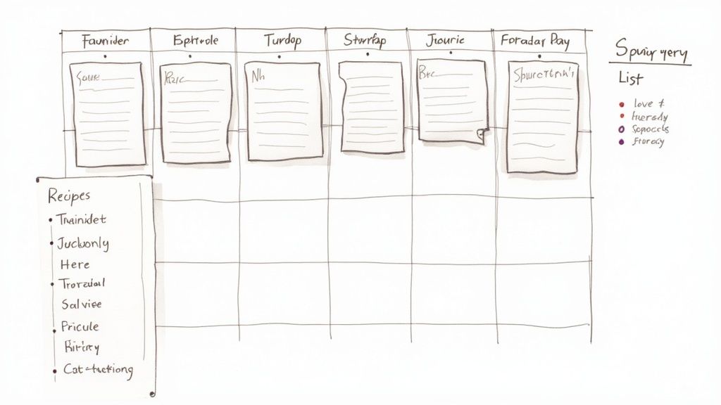 A person using a smartphone to manage a digital grocery list while in a grocery store aisle.