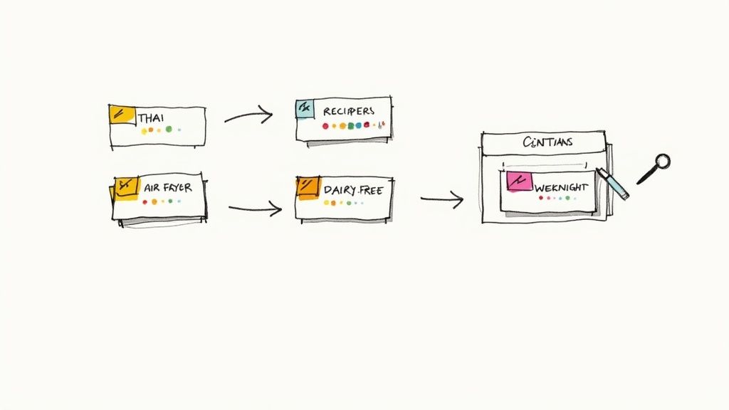 A variety of modern and stylish recipe boxes available on Etsy